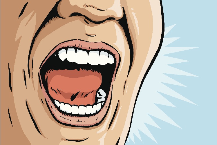 Comic book yelling mouth